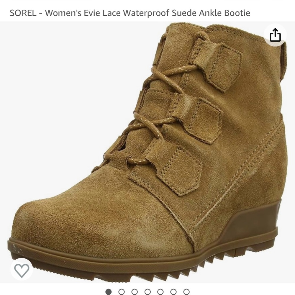 Sorel Women’s Evie lace waterproof suede ankle boot